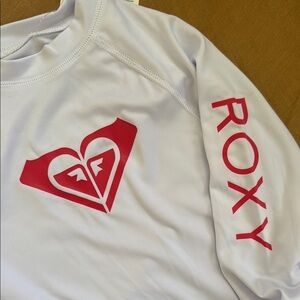 Roxy Kids White Long Sleeve Rash Guard